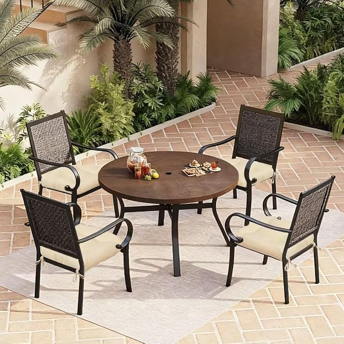 Outdoor Chair Cushions Set of 2, 19"x19" Tufted Outdoor Seat Cushions, Waterproof Patio Furniture Cushions,Beige