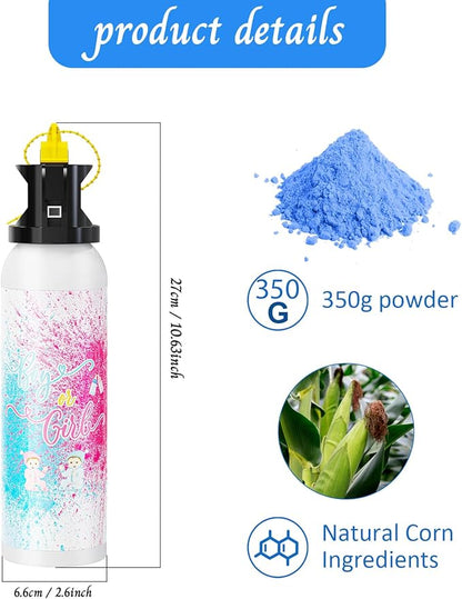 Large Gender Reveal Fire Extinguisher: 2 Packs Gender Reveal Ideas Only for Baby Boy with 100% Biodegragable for Gender Reveal Decorations - (Blue)