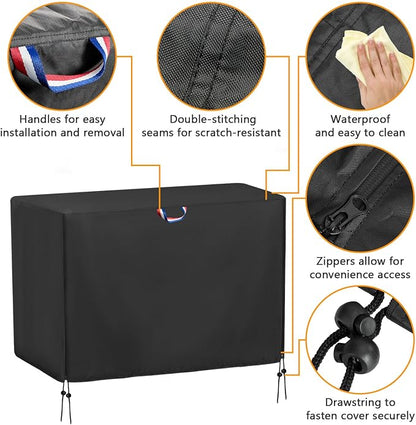 55 In Outdoor Storage Deck Box Cover for Rubber Maid Storage Shed 4.5Ft | 55.5x29x35,Waterproof Dustproof Heavy Duty Oxford Fabric,Small Horizontal Resin Rubber Tool Box Storage Cover with Zipper