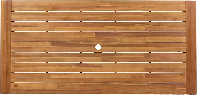 Christopher Knight Home Balew Patio Acacia Wood Dining Table, Indoor and Outdoor Dining Room Table for 6-8 Persons, Rectangular Dining Table for Backyard/Garden, Teak