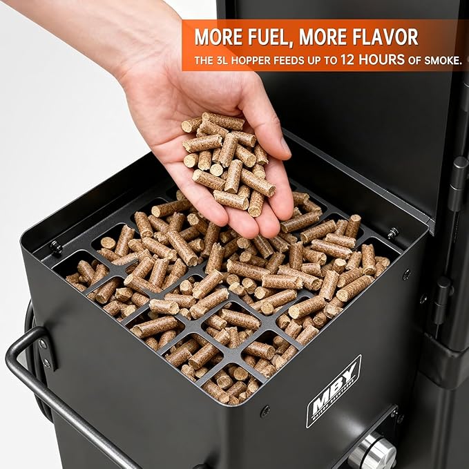 Vertical Pellet Smoker Grill with Cover & Meat Probe, 4-Rack Electric Pellet Smoker, 616 Sq.In Digital BBQ Smoker with LED Temperature Control for Outdoor Smoking Brisket, Ribs, Chicken & Sausage