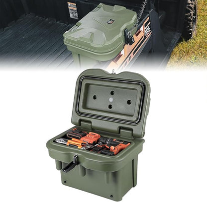 KEMIMOTO UTV Bed Storage Box 5.5GAL Compatible with Polaris Ranger General | 21L Green Bed Toolbox,Low-Density Polyethylene Cargo Box, Compatible with Ranger 1000/XP 900 570 500 2016-2026