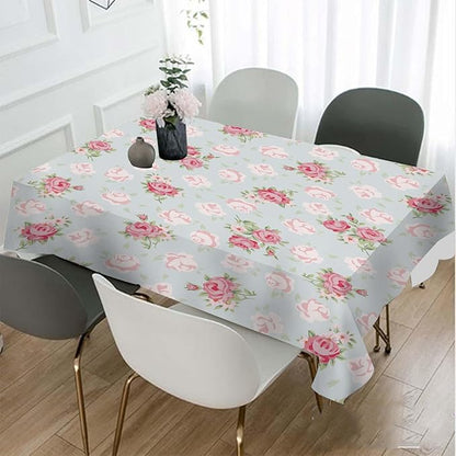 TKS MITLAN Pink Rose Tablecloth Decor Chic Flowers Romantic Vintage Style Spring Table Cloth Dining Room Kitchen Table Cover 60" X 84" Oblong/Rectangle