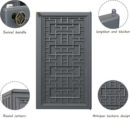 Mrosaa Storage Box Outdoor Caninet,Resin Indoor Storage Box Waterproof Outdoor Storage Cabinets for Patio/Garden/Backyard, Size 34.3''L*15''W*36.2''H(Grey)