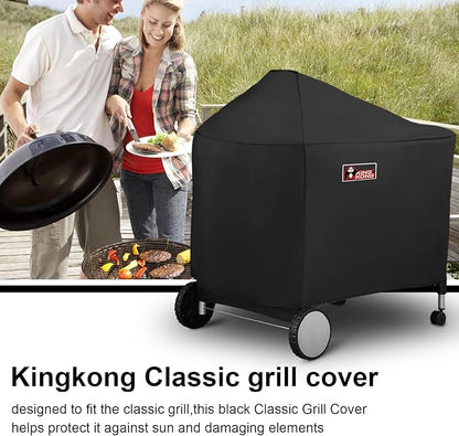 Kingkong 7152 Grill Cover for Weber Performer Charcoal Grills, 22-Inch (Compared to Weber 7152) including Stainless Steel Brush and Tongs