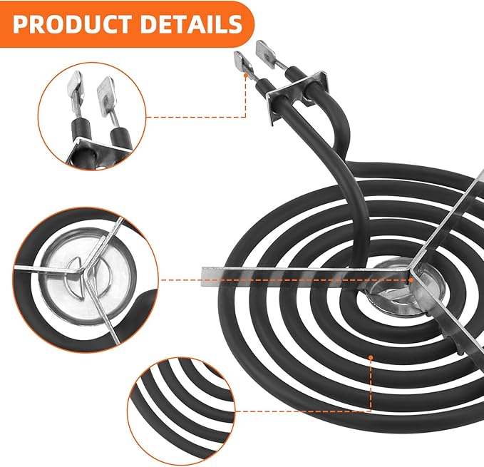 Electric Stove Burner Drip Pans WB31M19(8”) WB31M20(6”) and Electric Stove Top Burner WB30M1(6") WB30M2(8") Compatible for G-E Hot-point Ken-more General Electric Stove Parts by MIFLUS