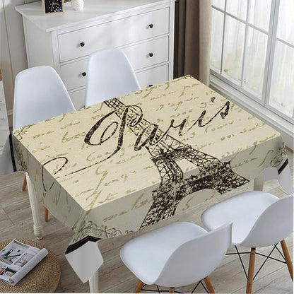 TKS MITLAN Tablecloth Paris Theme Table Cloth Rectangle Table 60 x 84 Inch Eiffel Wall Decoration Sign Kitchen Decorations for Home Dinner Party