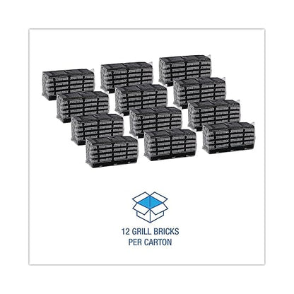 3M Grill-Brick Grill Cleaner GB12, 12 Pack of 3.5 in x 4 in x 8 in Grill Bricks, Heavy Duty, Cleans Away Carbonized Grease and Oil, Flat Top Griddle Cleaning, Commerical Kitchen