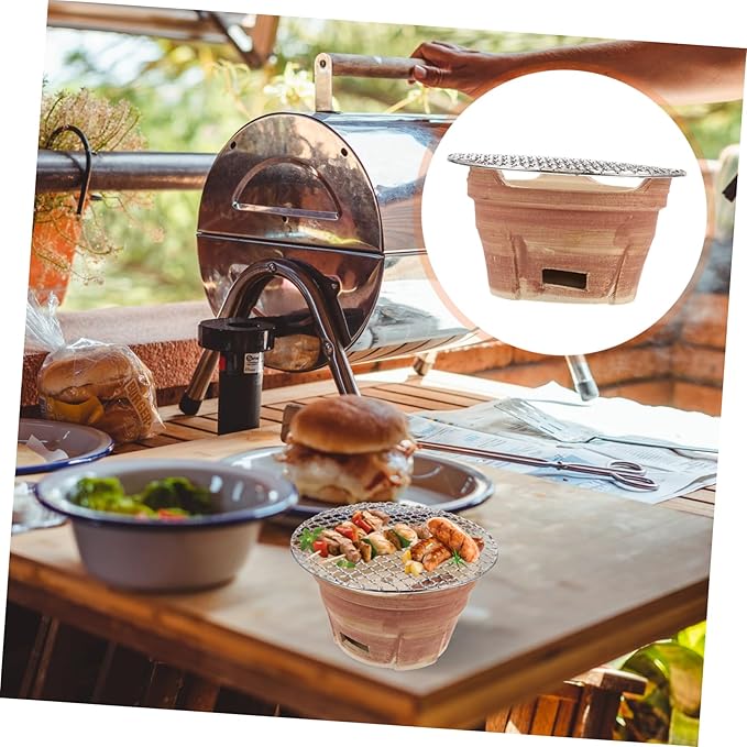 HANABASS Creative Mini Barbecue Stove Grill Insert for Outdoor Grill Barbecue Supplies Sturdy Family Gatherings