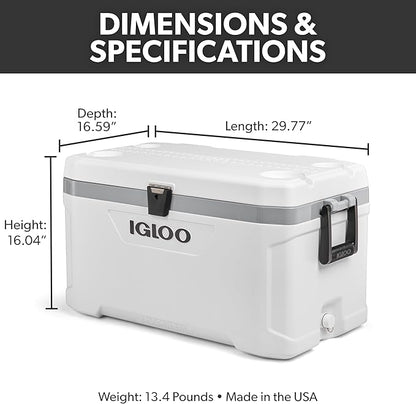 Igloo Marine Cooler | Insulated Hard Shell Ice Chest |Great for Fishing, Camping, Boating, & More