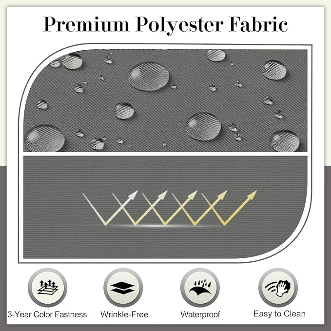 Cozyide Outdoor Chair Cushions, Waterproof Patio Seat Cushions with Adjustable Straps, Round Corner Patio Chair Cushions for Garden, Dark Grey, 17x16x2 Inch (Pack of 2)