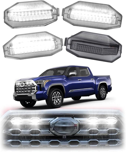 White Led Fog light DRL and Front Grille Lights Fit For Toyota Tundra 2022-2025 Bundle,Grille Led lights Only Fits Platinum,1794 Edition-Switchback DRL with Amber Turn Signal &Vehicle-Specific Lamp