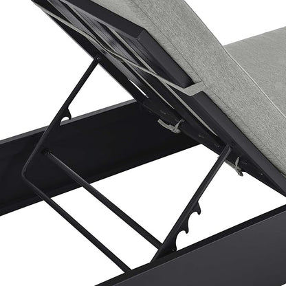 Modway Tahoe Aluminum Outdoor Chaise Lounge Gray with Weather-Resistant Cushions, Perfect Patio Sunbed or Recliner Chair for Pool Furniture