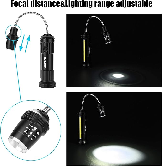 IMAGE Rechargeable Grill Lights Magnetic Grilling Gifts for Men Dad, Flexible Gooseneck BBQ Light Traeger Pit Boss Smoker Electric Grill Accessories 2 Packs (Battery-Powered)