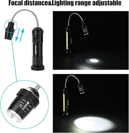 IMAGE Rechargeable Grill Lights Magnetic Grilling Gifts for Men Dad, Flexible Gooseneck BBQ Light Traeger Pit Boss Smoker Electric Grill Accessories 2 Packs (Battery-Powered)