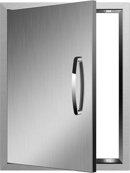 Outdoor Kitchen Doors 18W x 24H Inch, Single BBQ Access Door 304 Stainless Steel for Outdoor Kitchen Cabinet Grill Station or BBQ Island