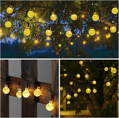 Toodour Solar String Lights Outdoor, 56ft 100 LED Globe String Lights with 8 Modes, Waterproof Solar Christmas Lights for Garden, Lawn, Gazebo, Porch, Yard, Wedding, Party Xmas Decor - Warm White
