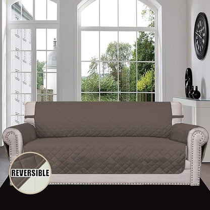 Easy-Going Reversible Couch Cover, 4 Seater Sofa, Taupe/Ivory | XX-Large Sofa, Washable Slipcover For Dogs, Water Resistant Mat, Living Room, Non-Slip Sofa Cover, Pet Friendly
