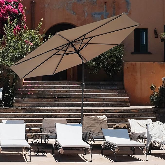 ontheway 11FT Patio Umbrella Enhanced Replacement Canopy Market Table 8 Ribs Umbrella Canopy