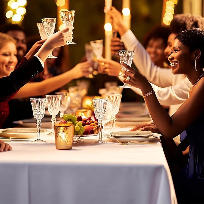 54 Inch X 600 Feet Plastic Table Cover Roll Premium Disposable Plastic Tablecloth for All Type/Shape Tables | Picnic, Party, Banquet, Birthdays, Weddings (White, 54 Inch X 600 Feet)