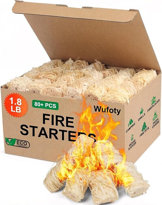 1.8 Lbs Fire Starter - Fire Starters for Campfires, BBQ, Fire Pit, Chimney, Smoker, Pizza Oven, Wood Stove, Charcoal Starter, Fire Starters for Grill, Firestarter