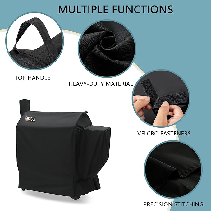 Grill Cover for Traeger 780/34 Series Grills, Heavy Duty and Waterproof Pellet Cover for Traeger BAC504 Full-Length Pro 780 Grill