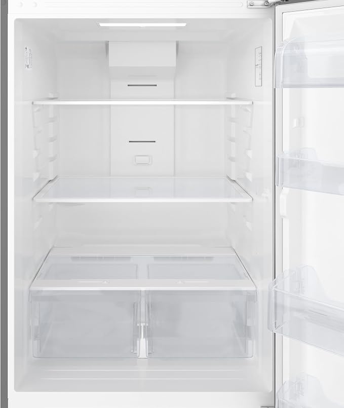 KoolMore 30 Inch 20 Cu Ft Top Freezer Refrigerator, Stainless Steel, Freestanding Full Size Fridge Freezer for Home Kitchen or Garage