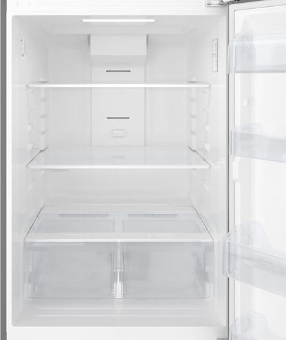 KoolMore 30 Inch 20 Cu Ft Top Freezer Refrigerator, Stainless Steel, Freestanding Full Size Fridge Freezer for Home Kitchen or Garage