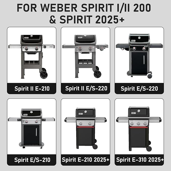 Utheer 304 Stainless Steel Grill Grates for Weber Spirit 2025 Front-Control Models, Fits Spirit E-210 E-310 E-325, 2PCS 7mm Solid Stainless Steel Replacement Grates, Replaces Weber 7637