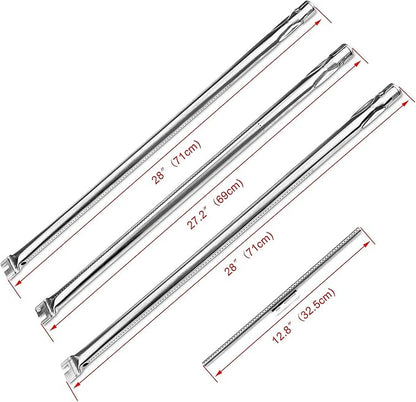 Hisencn 7508 Grill Burner Tube for Weber Genesis Silver B & C, Gold B & C, Weber Spirit 300, Spirit E310 E320 (with Side Control Knobs), Spirit 700 Weber 900 Burner Tube Set, 28 1/8 inches