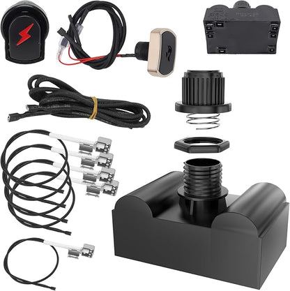G511-0055-W1 Grill Igniter DHLG-5A for Charbroil Igniter Replacement, G515-0030-W2 5 Outlet Electronic Ignition Module w/ Wires & 2 Push Buttons for Charbroil Grill Replacement Parts Surefire Ignitor