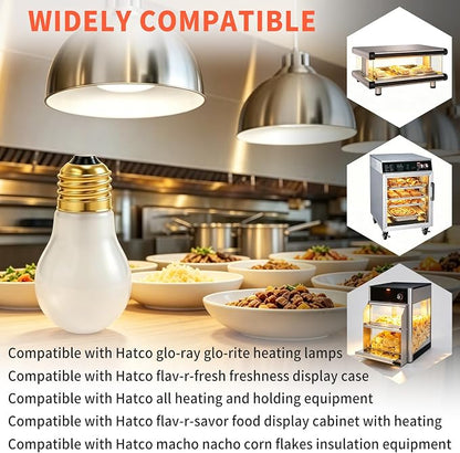 Heat Light Bulb 40 Watt Compatible with Hatco Oven 02.30.265.00 E26 Base | High Temp Oven Light Bulb A15 120V for Commercial Food Warming Cabinets and Displays Replace 02.30.265, 02.30.265.12 2-Pack