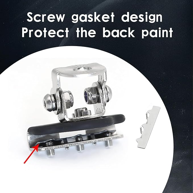 Pack-2 Car Grille Light Mount Base, Adjustable Metal Vehicle Roof Light Fixing Bracket, Universal Shock-Absorbing Automotive Hood Auxiliary Bracket Accessories for Truck SUV Car (Black)