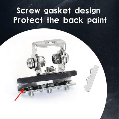 Pack-2 Car Grille Light Mount Base, Adjustable Metal Vehicle Roof Light Fixing Bracket, Universal Shock-Absorbing Automotive Hood Auxiliary Bracket Accessories for Truck SUV Car (Black)
