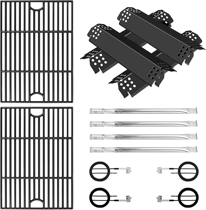 Grill Parts for Nexgrill Replacement Parts 4 Burner 720-0925 720-0925PG,Cooking Grate,Heat Shield and Burner Kit for Nexgrill 720-0925P Replacement Parts for Nexgrill 4 Burner Gas Grill