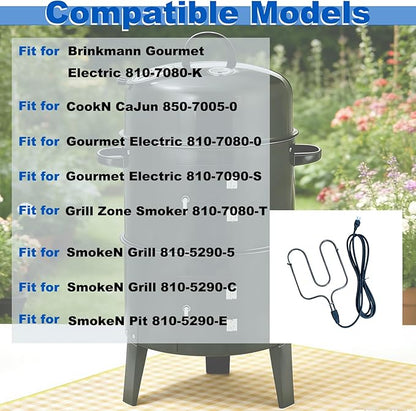 116-7000-0 Electric Heating Element Replacement for Brinkmann 70-Inch Electric Smoker, 1500W 120V Heating Coil