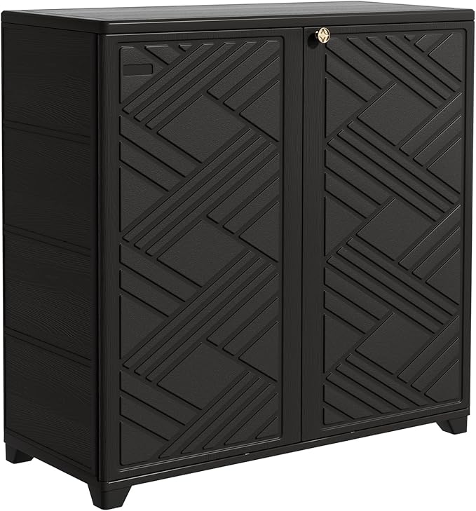 Mrosaa Storage Box Outdoor Caninet,Resin Indoor Storage Box Waterproof Outdoor Storage Cabinets for Patio/Garden/Backyard