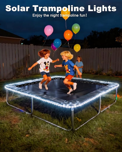 btfarm 2 Pack Solar Rope Lights Outdoor, 120LED 46FT Solar String Lights Outside Waterproof, 8 Lighting Modes Tree Trampoline Light Solar Powered for Garden Christmas Yard Party Decoration, Cool White