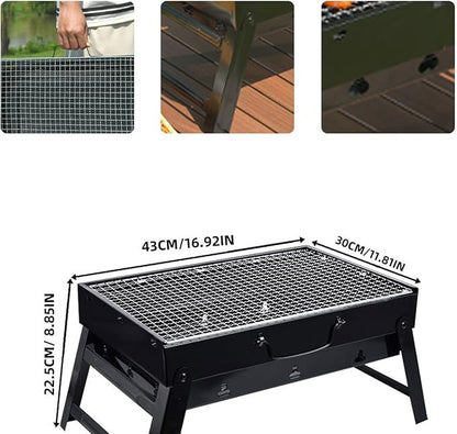Portable Charcoal Grill Folding Mini BBQ Grill for Outdoor Camping Barbecue Grilling Cooking Camping Hiking Picnics Garden Beach Party