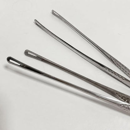 18/8 Stainless Steel Korean BBQ Tongs 11 Inch, 2 PCS Long Thin Grill Tongs, Precision Food Tongs for Cooking, Serving, Charcuterie, Appetizer, Fruit, Kitchen Utensils