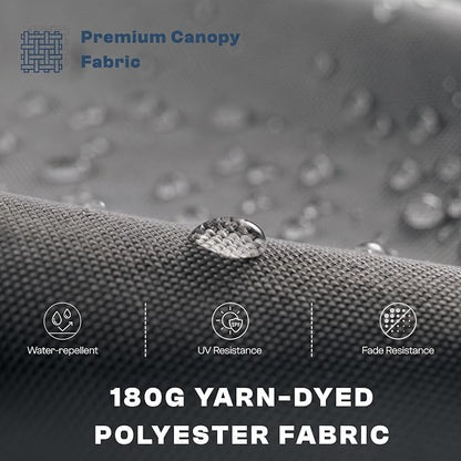 10FT Patio Umbrella, 2 Tier Outdoor Table Umbrella, Large Vented Market Umbrellas with Push Button Tilt and Crank, 8 Sturdy Ribs for Backyard, Deck, Pool, UPF50+ UV Protection