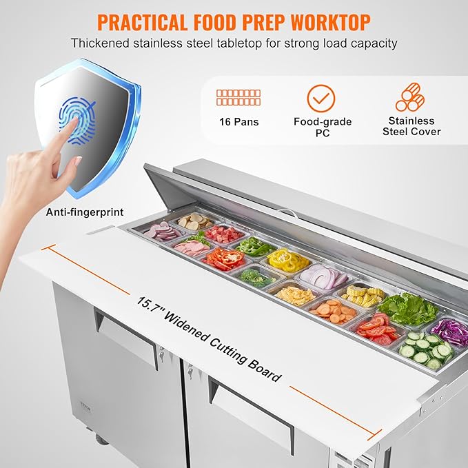 VEVOR Under Counter Drawer Refrigerator, 24 In Stainless Steel Fridge with Temperature Control, Dual Drawer Refrigerator with Powerful Compressor & LED Display, for Home, Office, and Commercial Use