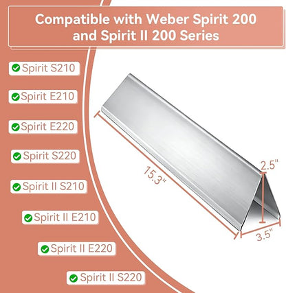 7636 Flavorizer Bars for Weber Spirit II E-310 & E-310 300 Series E320 E330 E315 S310 S320 S330 with Front Control, Stainless Steel Flavorizer Bars for Weber Spirit II GS4 67046 69797 68843, 5 Pack