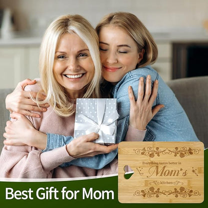 Gifts for Mom from Daughter Son, Mom's Birthday Gift, 12x8.6 Inch Bamboo Cutting Board, Mathers Day Christmas Gifts for Mama,Grandma