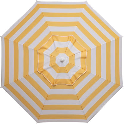 PICNIC TIME 5.5 Ft Portable Beach Umbrella, Lightweight UV Protection Sunshade with Tilt Pole & Carry Bag, Outdoor Canopy Umbrella for Beach, Sand, Pool, Patio, Camping, Travel, or Backyard Shade, (Yellow Cabana Stripe)