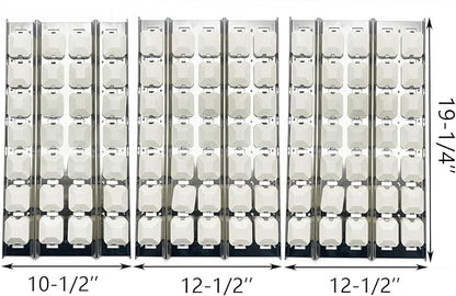 19 1/4" Stainless Heat Plates with Briquettes Tray Grate Tray Clips Replacement for Lynx L30R, L30PSR, L42FR, L54, 30", 42" and 54" Gas Grill