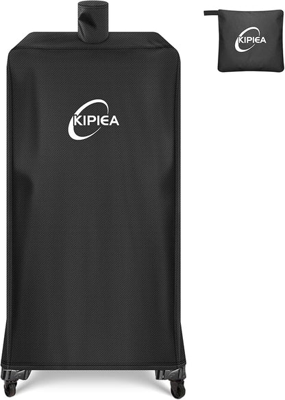 Kipiea 600D Heavy Duty Vertical Smoker Cover for Pit Boss 3/4 / 5/7 Series, Waterproof Pellet Grill Cover with Windproof Buckles, UV Resistant, No Tear, No Fading