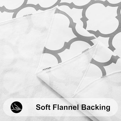 Smiry Square Tablecloth, Waterproof Vinyl Tablecloths with Flannel Backing for Square Tables, Wipeable Spillproof Plastic Tablecloth for Dining, Camping, Indoor and Outdoor (60"x60", White)