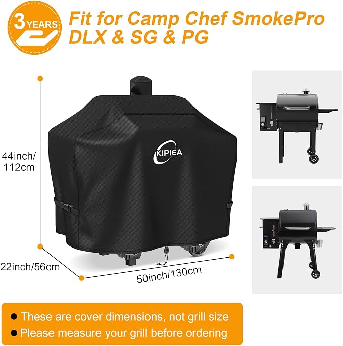 Pellet Grill Cover for Camp Chef 24, 600D Waterproof Smoker Cover | Heavy Duty, UV Resistant, No Tear, No Fading. For Camp Chef SmokePro 24, including DLX24, SG24, PG24, PG24B, PG24LTD, PG24CL