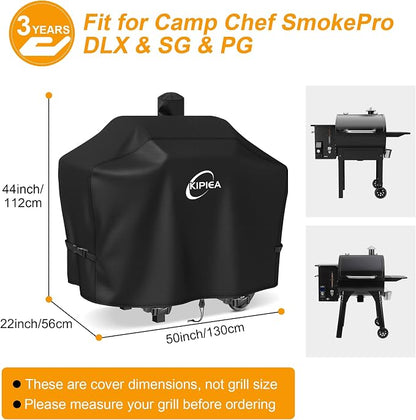 Pellet Grill Cover for Camp Chef 24, 600D Waterproof Smoker Cover | Heavy Duty, UV Resistant, No Tear, No Fading. For Camp Chef SmokePro 24, including DLX24, SG24, PG24, PG24B, PG24LTD, PG24CL